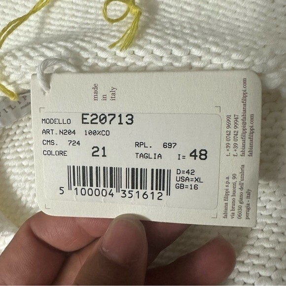 Fabiana Filippi Cropped Knit Open Cárdigan Sweater Size XL - Picture 6 of 9